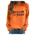 thumbnail image 2 of WEIWEN Halloween Sweatshirt for Women Hocus Pocus Shirts 2026 Trendy Long Sleeve Black Cat Sweaters Halloween Pullover Tops Womens Fall Fashion Clothing Orange, S, 2 of 6