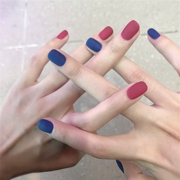 Blue And Red Jump Nail Art With Removable Nail Pieces