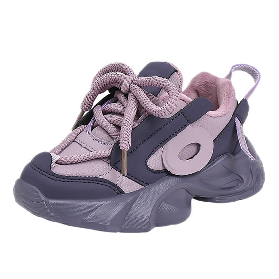 Otqutp Running Shoes for Boys Girls Lace-Up Athletic Chunky Casual Sneakers Non-Slip Gym Walking Sports Performance Shoes
