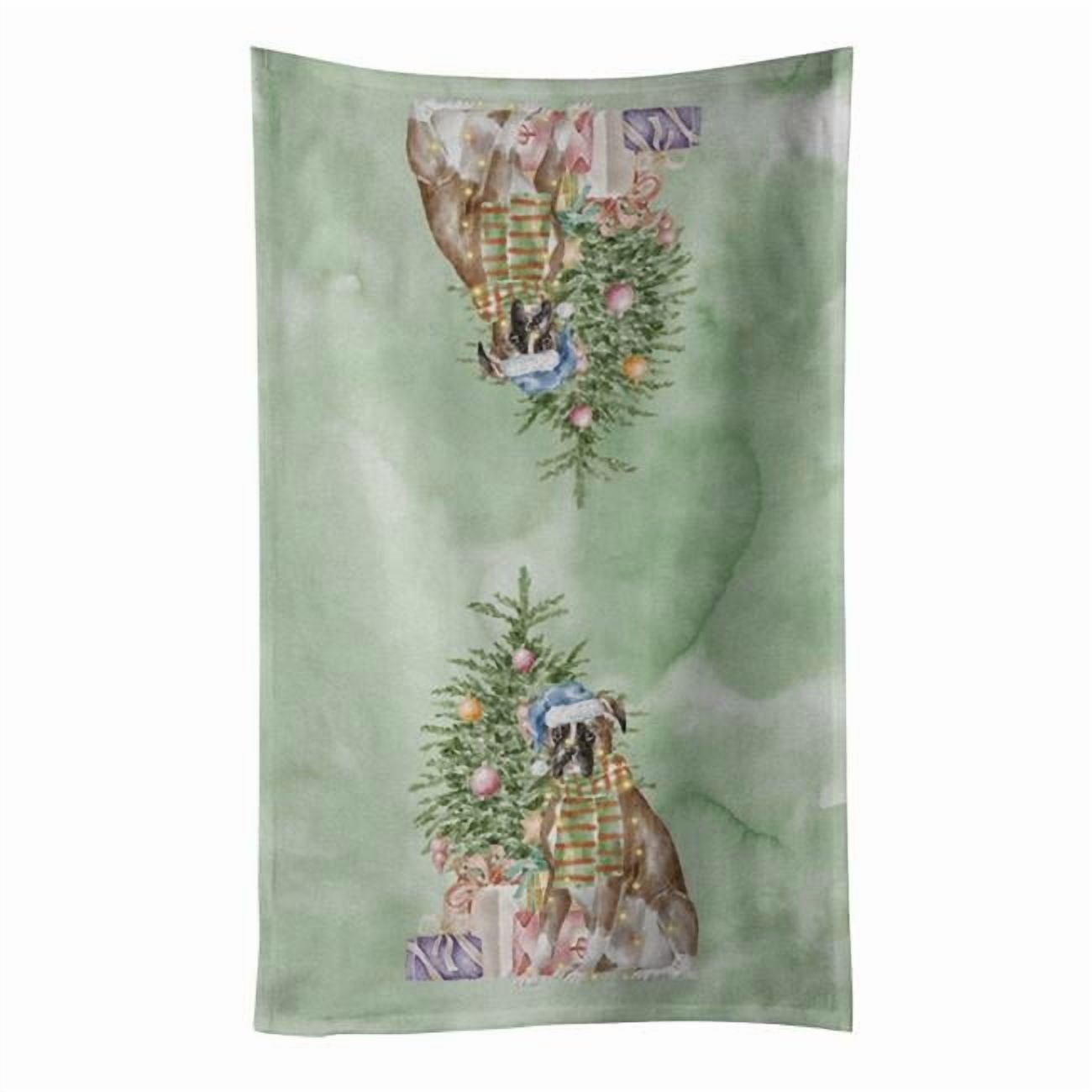 Caroline's Treasures Carolines Treasures CK8243KTWL 25 x 15 in. Unisex Christmas Boxer Kitchen Towel  Multi Color