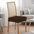 thumbnail image 2 of Deago Waterproof Seat Covers for Dining Room Chairs Set of 4, Stretch Jacquard Removable Washable Chair Seat Slipcovers Protector, No Rear Covers, Brown, 2 of 8
