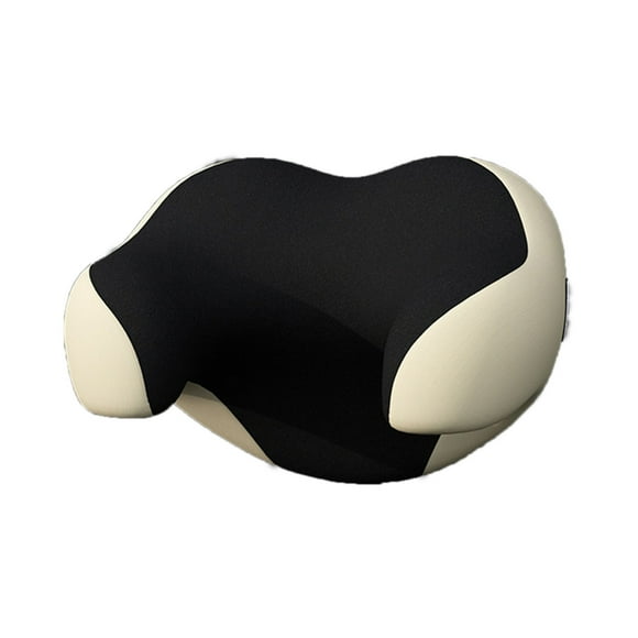 Car U Shaped Pillpw Headrest Memory Foam Cushion Neck Rest Pillow for Automobiles Apricot Black