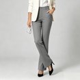 thumbnail image 5 of Women's Twill High Waisted Flare Dress Pants Business Casual Work office Bell Bootcut Trousers with Pockets Classic Elegant Bottoms Gray, 5 of 6