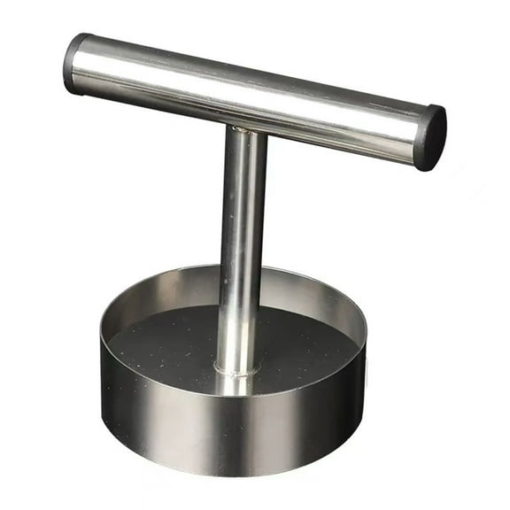Stainless Steel Round Meat Press | Kitchen Burger Patty Maker for Homemade Meat Pies, Dumplings & Rice Balls | 3.54-Inch Mold with Anti-Stick Base | 1-Piece Set