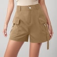 thumbnail image 2 of JIKNTTR Womens Running Shorts Street Fashion Pressed Pleated Shorts Internet Fashion Trend Pocket Cargo Hot Pants Women's Hiking Cargo Shorts, 2 of 5