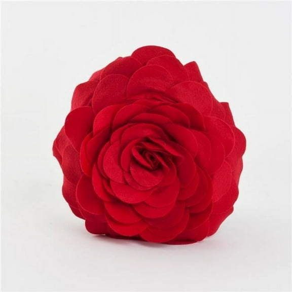 Saro Lifestyle Elegant Textured Colorful Decorative Flower Throw Pillow Red 13"x13"