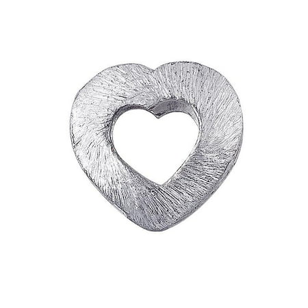 - BSF-168 Silver Overlay Heart Shape Brushed Bead