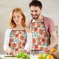 thumbnail image 5 of White Orange Sunflower Green Leaf Pattern Apron-Garden Aprons for Women with Pockets-Cotton Linen Waterproof Kitchen Cooking Gardening Aprons Adjustable for Kitchen,Cooking,BBQ and Salon 33x27 Inch, 5 of 7