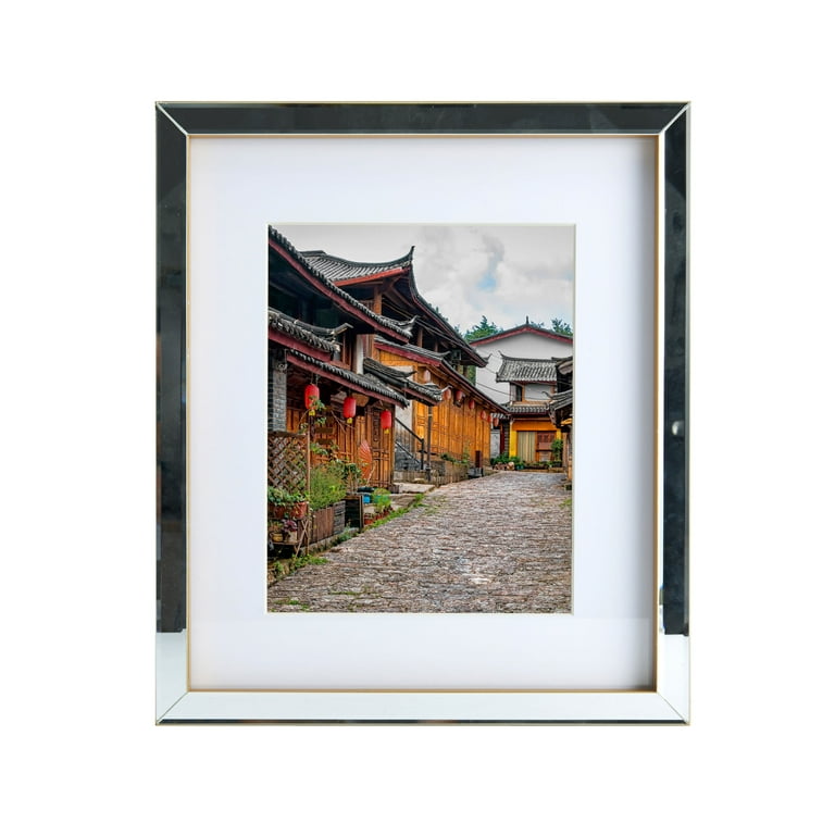 Mikasa Mirrored Gold Frame 13x15, Holds 8x10 or 11x14 Pictures