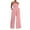 Pink, variant on Generic Women's Strapless Tube Top Rompers Casual Off Shoulder Solid Color Belted Wide Leg Jumpsuit with Pockets