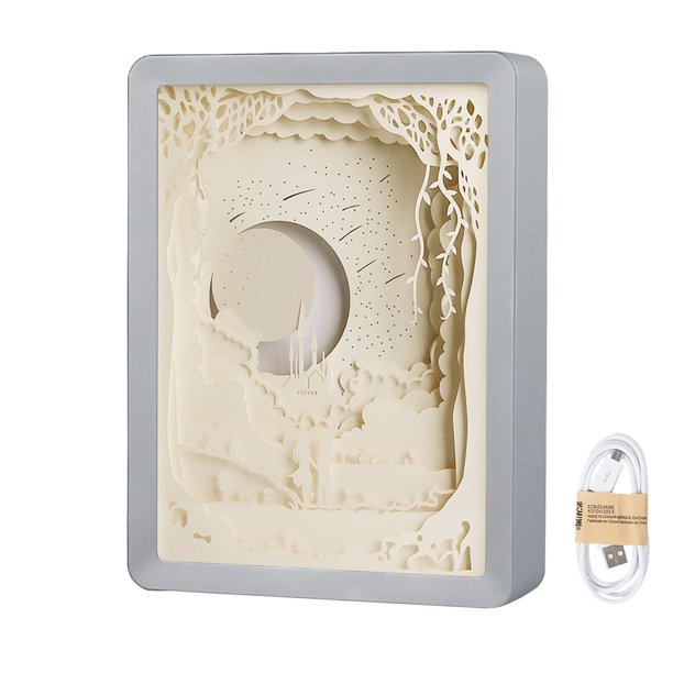 3D Lys Skygge Nattlampe Med Papirutskjært Kunst 3d luz y sombra adornos de lámpara de talla de papel Wmkox8yii gf7563