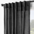 thumbnail image 4 of Half Price Drapes Black Rustic Linen Weave Light Filtering Curtains for Bedroom (2 Panel), 50W X 108L, 4 of 12