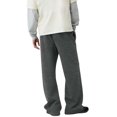 thumbnail image 5 of LNZGNM Men's Sweatpants Jogger Workout Wide Leg Man Baggy Sweatpants Open Bottom Elastic Waist Fall Cargo Sweatpants Man Casual Fleece Joggers with Pocket, Dark Gray S, 5 of 5