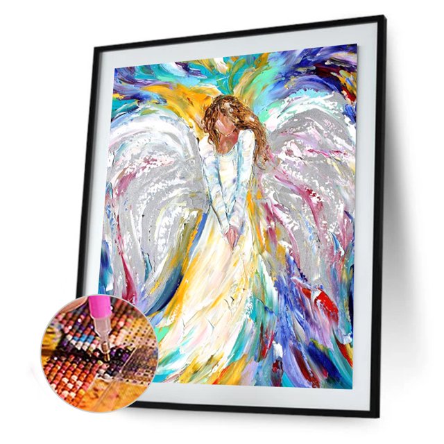 Cuadros Decorativos DIY completo taladro redondo diamante pintura chica abstracta Kit habitación decoración artesanía regalo DQrwqpou Nuevos Originales