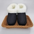 thumbnail image 5 of ofoot Womens Winter Warm Faux Suede Plush Moccasins Slippers Indoor Slip On Shoes with Soft Comfortable Fluffy Fur Lining, 5 of 6