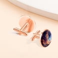 thumbnail image 7 of PhooArto Men's Classic Stainless Steel, Colorful Galaxy Shining Stars Cufflinks Business Wedding Shirts, Rose Gold, 7 of 7