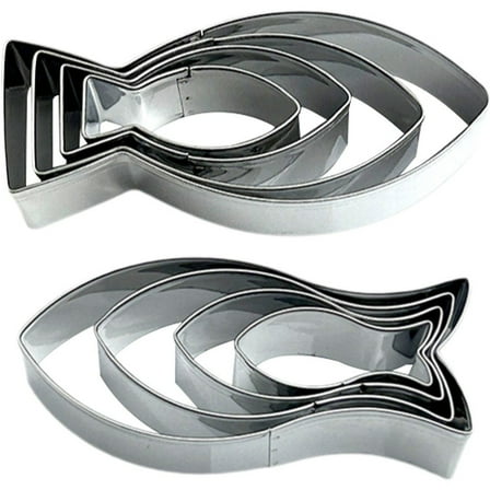 Hzzsbu Fish Cookie Cutter Set, 8-piece Stainless Steel Molds for Cake Pastry Fondant Decorating