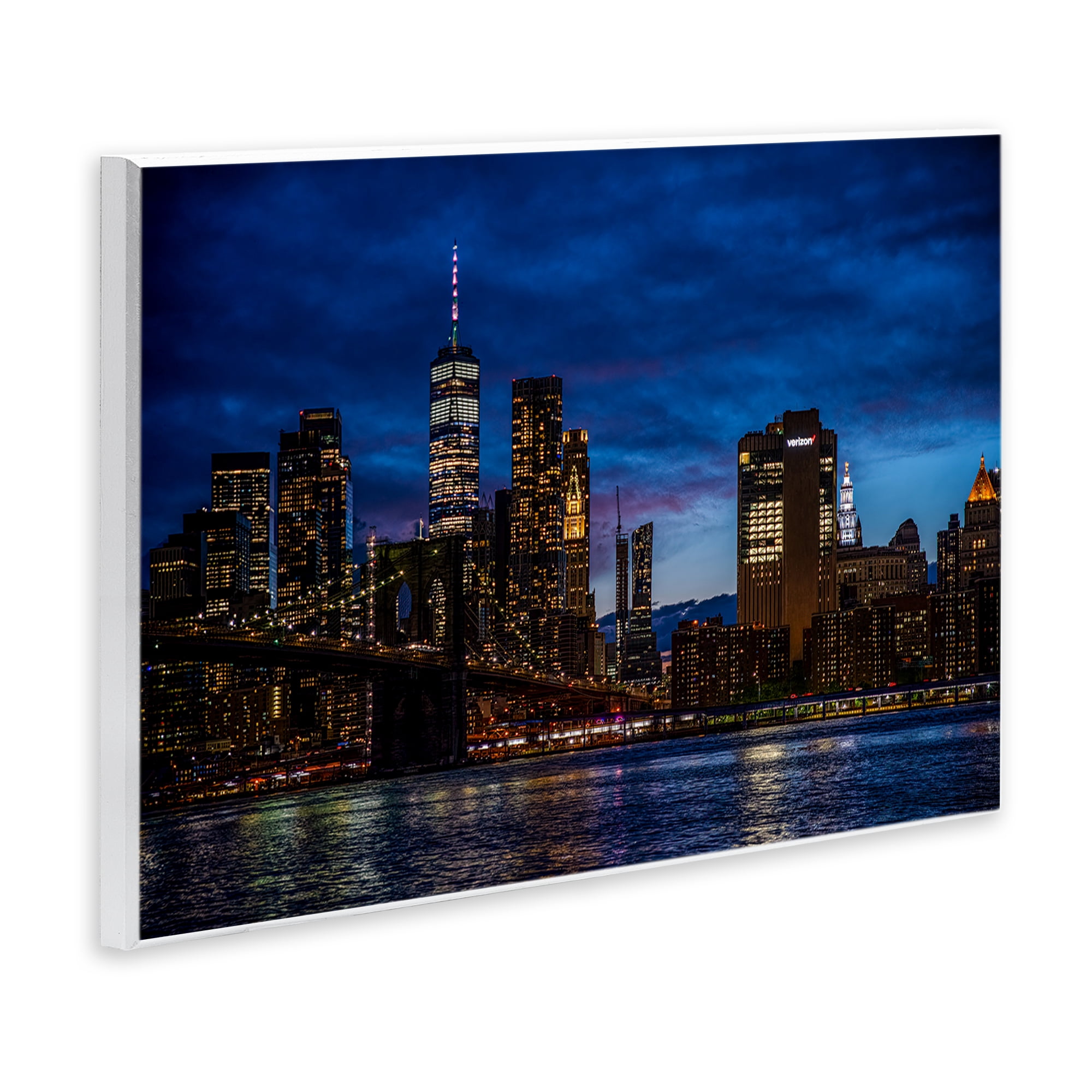 Stupell Industries Brooklyn Bridge at Night Wall Plaque Art, design by Tim West