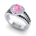thumbnail image 2 of 2.35 Carat Oval Cut Pink Sapphire & Black Onyx Gemstone Shiny Anniversary Ring for her 18K White Gold Size 8.5 by Diamond-Capitals, 2 of 8