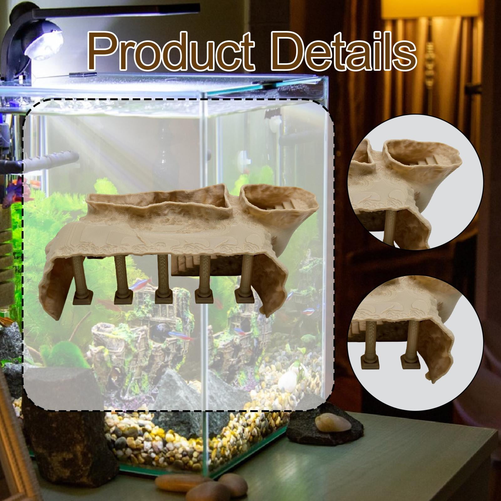 Bvdfgk Aquarium Roman Column Cave Aquarium Decor Fish Tank Accessories Fish Hideout for L Yellow