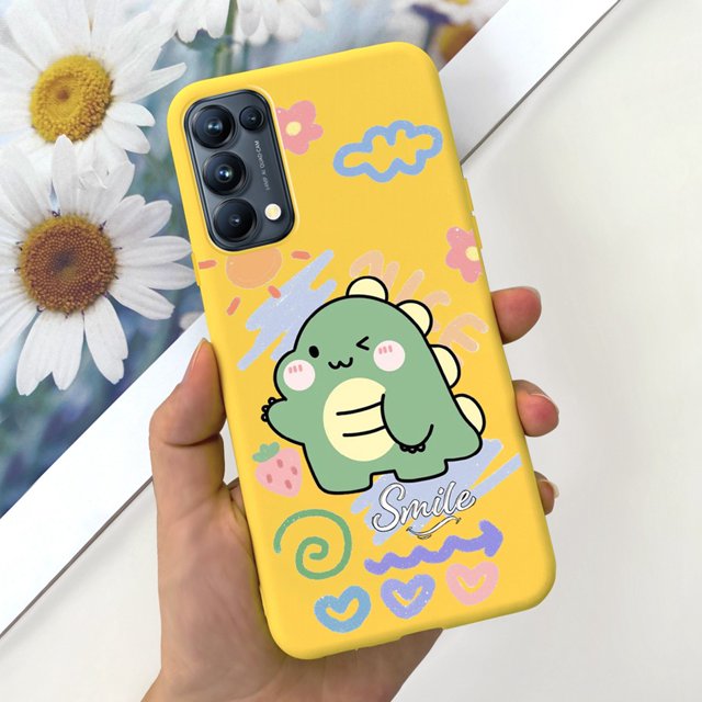 For OPPO Reno5 Pro 5G 4G Reno5 Phone Case Reno 5 5Pro CPH2201 CPH2145 Cute Cat Cartoon Candy Color Soft Silicone TPU Back Cover 56 Reno5 Pro 5G