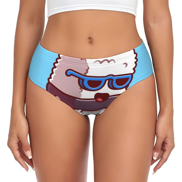 Balery Sushi Salmon Surfing Ropa Interior de Algodón para Mujer con Dibujo – Braguitas Cómodas y Elásticas, Estilo Clásico-4X-Large