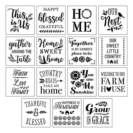 UPC: 0195158803327 | Home Sentiments Stencils by Craft Smart®  12  x 12