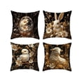 thumbnail image 2 of Paquete de 4 fundas de almohada con adorables animales | Fundas de cojín para sofá con bordado flocado | Fundas decorativas multicolores de 45 x 45 cm para el hogar, la cama, el sofá y la decoración, 2 of 6