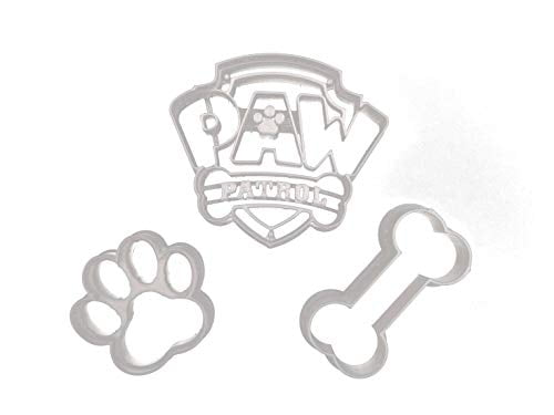 Paw Patrol Badge, Bone and Paw Cookie Cutters (3 Pack)