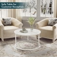 thumbnail image 6 of Round Coffee Table for Small Spaces - Modern White Marble Top, 6 of 8