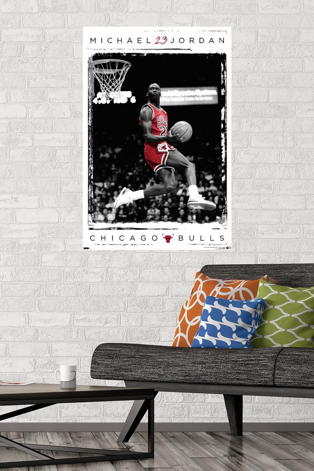 Michael Jordan - Dunk Wall Poster, 14.725" x 22.375" Framed