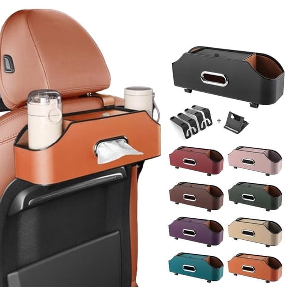 Car Trunk Organizer Multi-Functional Storage Box with Cup Holders Collapsible/Cargo Caddy for SUV Truck Van Travel Groceries Camping Gear Vehicle Accessories Organizer, 13.7x3.5x4.4", Beige, 1Pcs