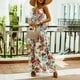 thumbnail image 2 of Falda larga para mujer con cuello en V y estampado bohemio con tirantes y cordones sin mangas Pompotops  qwe13331, 2 of 7