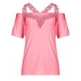 thumbnail image 3 of Lace Tops for Women Long Sleeve Mesh Top Mock Neck Sheer Blouse Lace Shirt Layering Top, 3 of 7