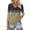 507_Khaki, variant on Texiao Women's V Neck 3/4 Sleeve Tops Color Block/Solid Shirts Basic Summer Tees