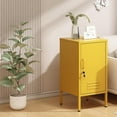 thumbnail image 4 of Bingirl Armoire de Rangement en Métal Orange à une Porte Table d'Appoint Minimaliste avec Design de Table Basse Console de Rangement Décorative, 4 of 5