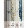 thumbnail image 3 of Blue Beige Feathers Sheer Curtains for Living Room Bedroom Boho Watercolor Vintage Wood Grain Sheer Curtains 45 Inch Long 2 Panels Set Light Filtering Curtain Window Treatments Drapes for Dining Room, 3 of 6