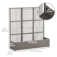 thumbnail image 3 of Outsunny Rattan Outdoor Planter with Trellis, Raised Garden Bed, Grey, 3 of 10
