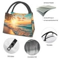 thumbnail image 4 of Yiaed Tropical Sunset Beach Scene Print Lunch box lunch bag Portable Insulated Lunch Box for Women Men Cooler Tote Bag with Front Pocket for Work Picnic Travel, 4 of 6