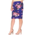 thumbnail image 3 of Women's Plus Size Floral Print Knee-Length Fitted Style Pencil Skirt, 3 of 5