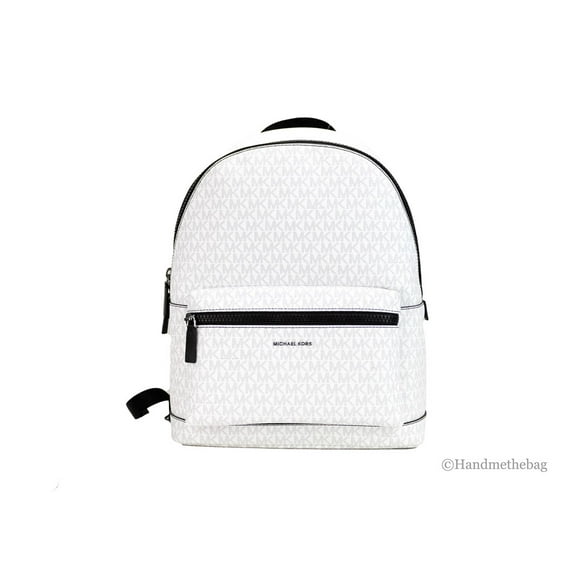 Michael Kors Cooper Large Bright White Signature PVC Shoulder Backpack Bookbag