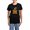 With Blue Strpe Pant, variant on - Halloween Letter M Witch Monogram Women's Dark Paj - Women's Short Sleeve Print T-Shirt and Pants Dark Cotton Pajama Set