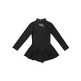 thumbnail image 3 of Haitryli Kids Girls Figure Ice Skating Dress Long Sleeves Rhinestone Ballet Dance Dress Gymnastic Leotard Black 12, 3 of 7