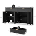 thumbnail image 5 of Laintene Sideboard Cabinet, 55" Fluted Buffet Cabinet with Storage Drawers, Modern Accent Storage Cabinet with Adjustable Shelves, Wood TV Stand for Kitchen, Dining Living Room, Entryway, Black, 5 of 7