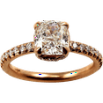 thumbnail image 3 of HeartsAndYou 4ct Cushion Cut Moissanite Accent Hidden Halo Engagement Ring for Women 18k Rose Gold over Silver, 3 of 9