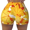 thumbnail image 2 of Lsque Autumn Maple Leaves Pattern High Waisted Biker Shorts for Women-Tummy Control Fitness Athletic Workout Running Yoga Gym Shorts,Moisture-Wicking-Large, 2 of 9