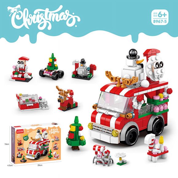 Compatible con bloques de construcción Lego, pequeñas partículas navideñas, juguetes para niños, regalo de cumpleaños de Papá Noel, decoración, árbol de Navidad