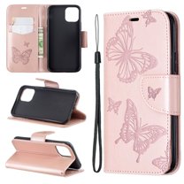 iPhone 11 Pro Max 6.5" Wallet Case, Dteck Embossed Butterfly Flip PU Leather Stand Wallet Case Cover For Apple iPhone 11 Pro Max 2019, Pink