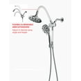 thumbnail image 2 of Ana Bath Flexible Dual 6" Rain Shower with Handheld Combo with 5-ft Shower Hose - 6-Spray Settings with Pause/Water-Saving, Bendable Extension Arm (Chrome), 2 of 9