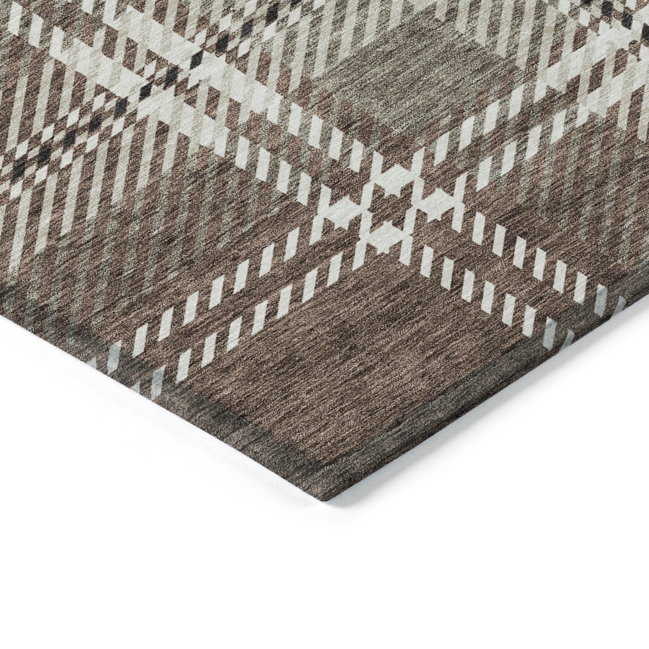 Addison Rugs Chantille Indoor/Outdoor Transitional Plaid Brown Washable Rectangle Rug, 10' x 14'